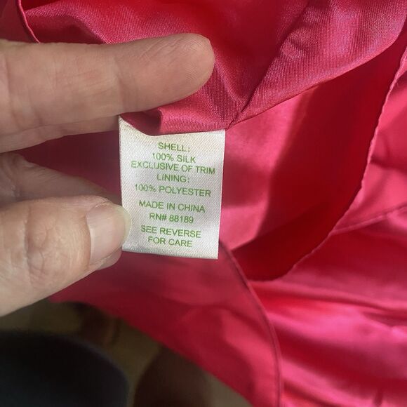 Lilly Pulitzer Jillie Chiffon Strapless Dress Pink Silk Size 6 - Picture 9 of 12